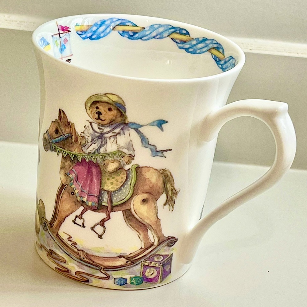 Vintage China Mug-  Colour Box Tales of Teddies Teddy Bear Rocking Horse Mug